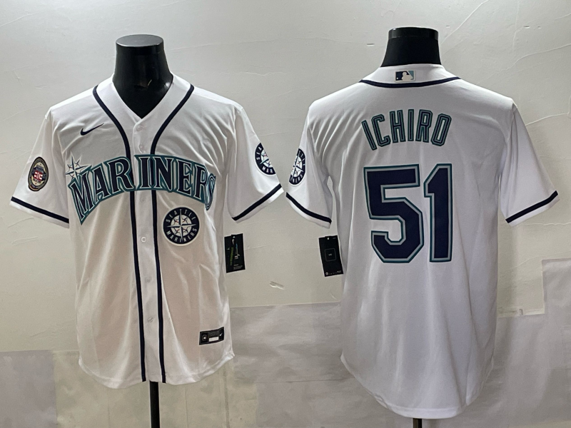 Men Seattle Mariners #51 Ichiro white MLB 2025 Nike jersey 016->atlanta braves->MLB Jersey